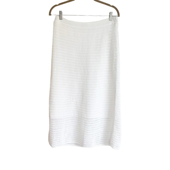 Vince Crochet Coverup Skirt Optic White Size M Repaired NWT - Picture 9 of 12